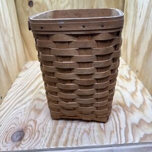Longaberger‎ Small Woven Trash Bin Basket 10” Rustic Country Decor